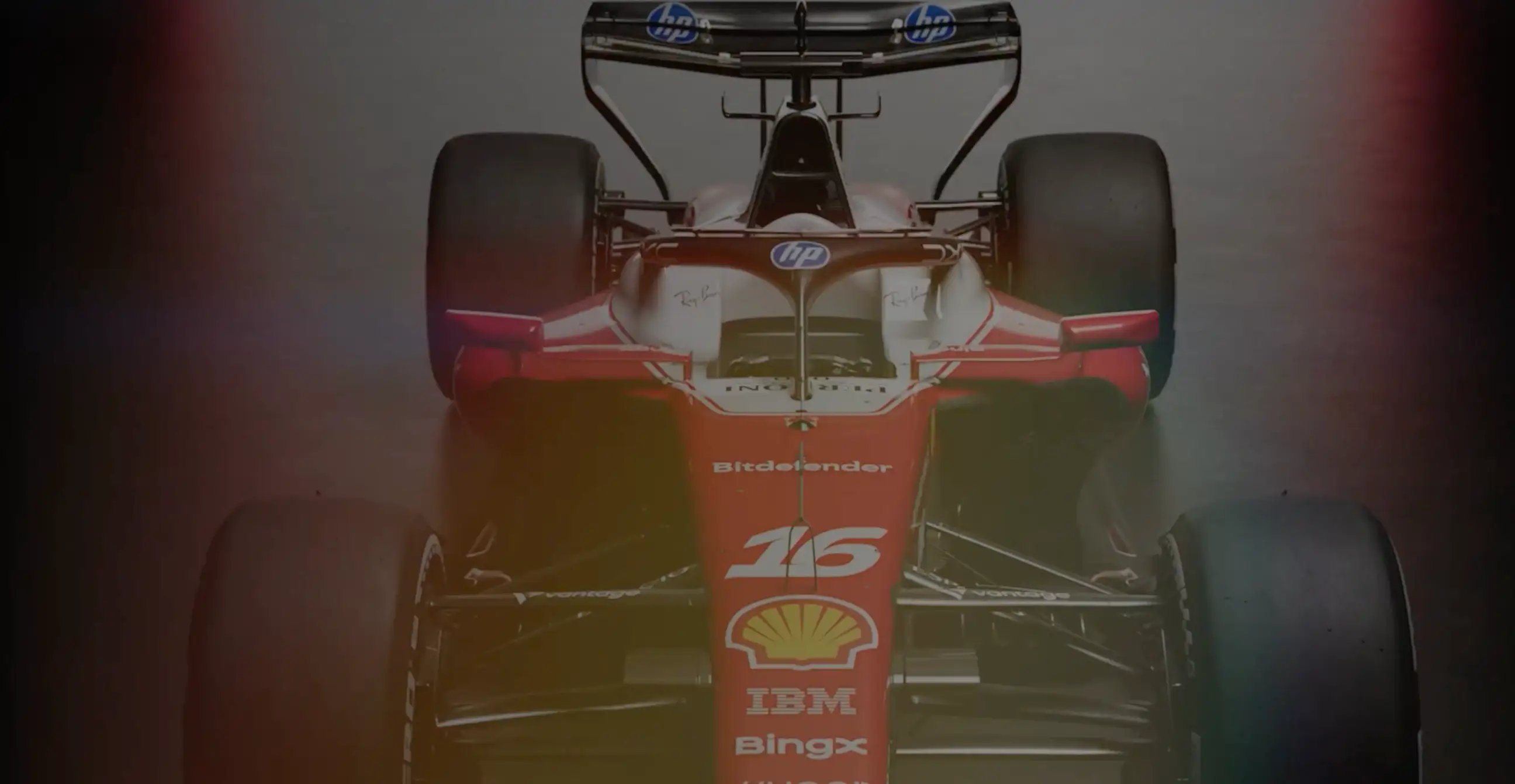 Race car photographed head-on, symbolising the BankWells performance partnership.